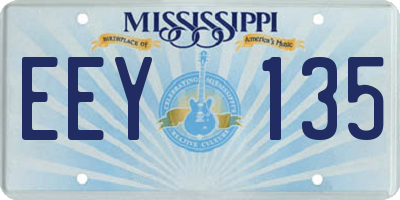 MS license plate EEY135
