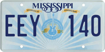 MS license plate EEY140