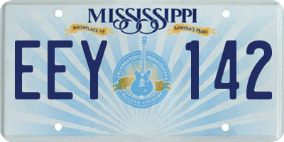 MS license plate EEY142