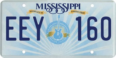 MS license plate EEY160