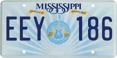 MS license plate EEY186