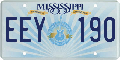 MS license plate EEY190