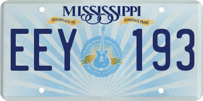 MS license plate EEY193