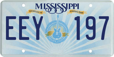MS license plate EEY197