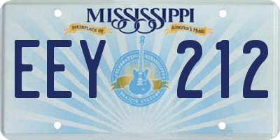 MS license plate EEY212