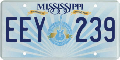 MS license plate EEY239