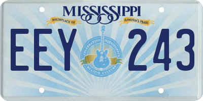 MS license plate EEY243