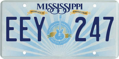 MS license plate EEY247