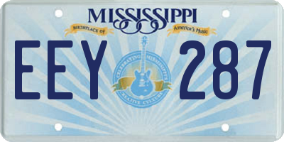 MS license plate EEY287