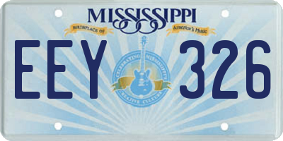 MS license plate EEY326