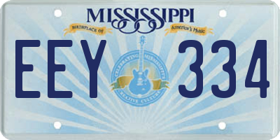 MS license plate EEY334