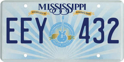 MS license plate EEY432