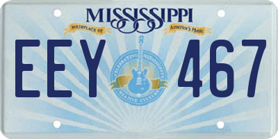 MS license plate EEY467