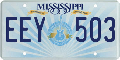 MS license plate EEY503