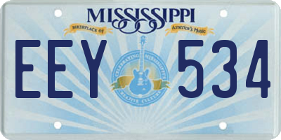 MS license plate EEY534
