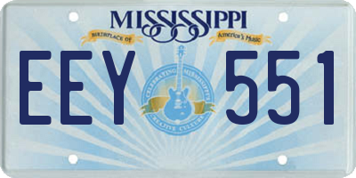 MS license plate EEY551