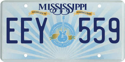 MS license plate EEY559