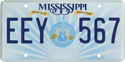 MS license plate EEY567