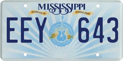 MS license plate EEY643