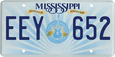 MS license plate EEY652