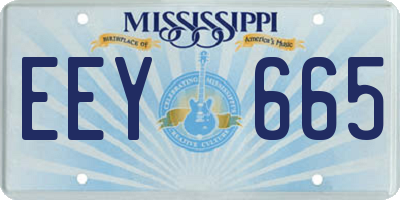 MS license plate EEY665