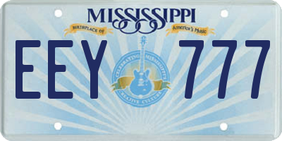 MS license plate EEY777