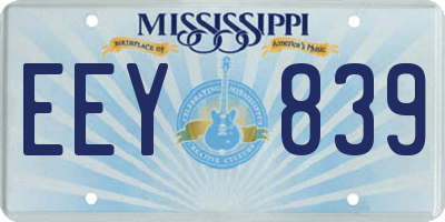 MS license plate EEY839