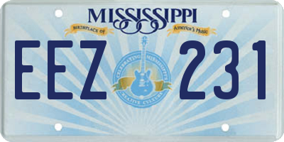 MS license plate EEZ231