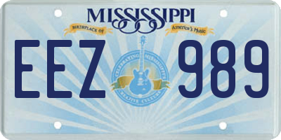 MS license plate EEZ989