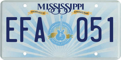 MS license plate EFA051