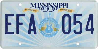 MS license plate EFA054