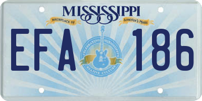 MS license plate EFA186
