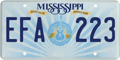 MS license plate EFA223