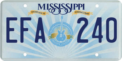MS license plate EFA240