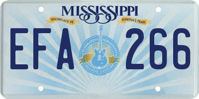MS license plate EFA266