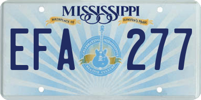 MS license plate EFA277