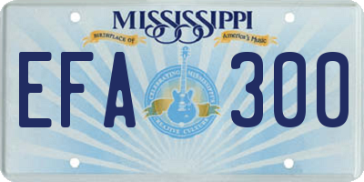 MS license plate EFA300