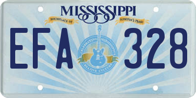 MS license plate EFA328