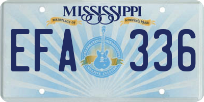 MS license plate EFA336