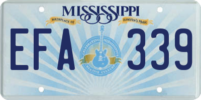 MS license plate EFA339