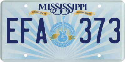 MS license plate EFA373