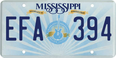 MS license plate EFA394