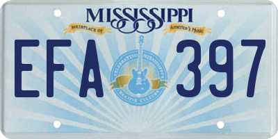 MS license plate EFA397