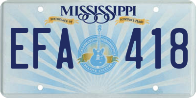 MS license plate EFA418