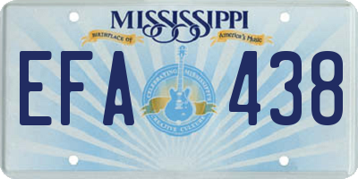 MS license plate EFA438