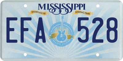 MS license plate EFA528