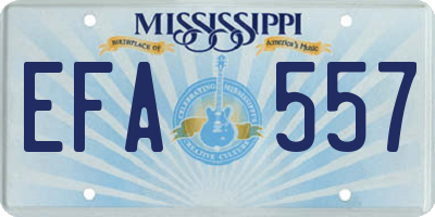 MS license plate EFA557