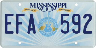 MS license plate EFA592