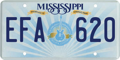 MS license plate EFA620