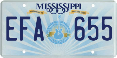 MS license plate EFA655